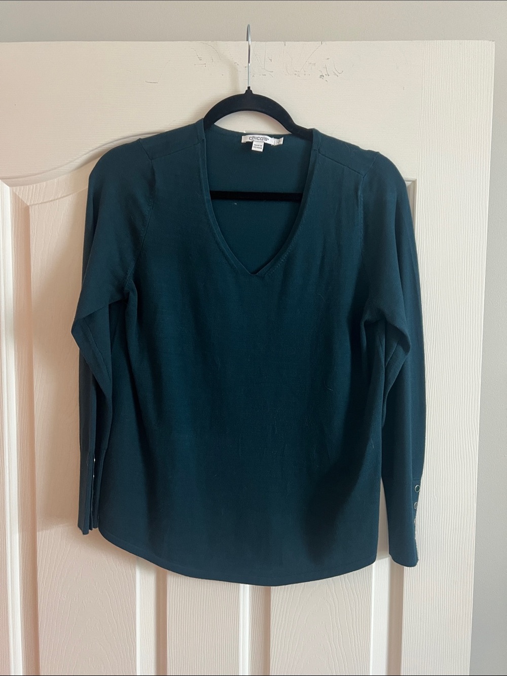 Chico's Teal V-Neck Sweater